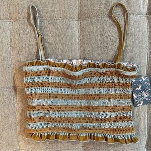 Kortni Jeane Bandeau Top - Blue/Green Stripe